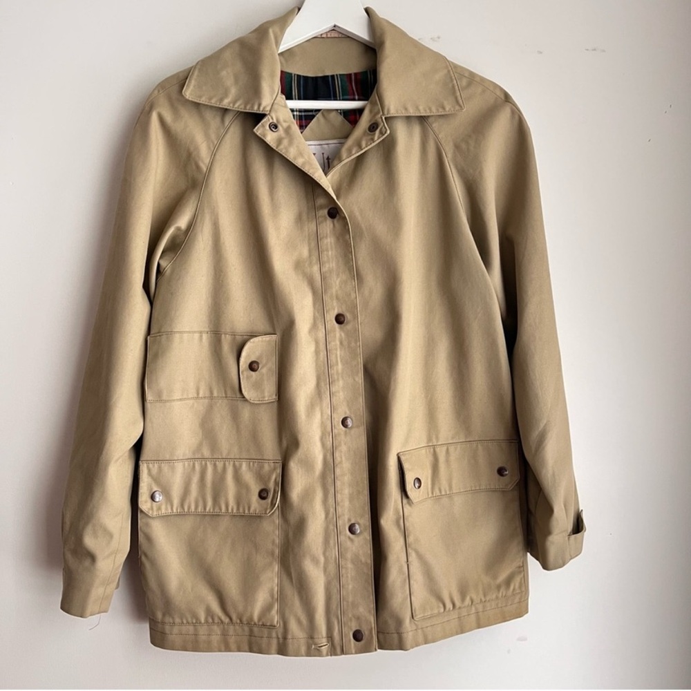 Vintage 80s Short Trench Jacket with Detachable Hood